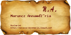 Maruncz Annamária névjegykártya